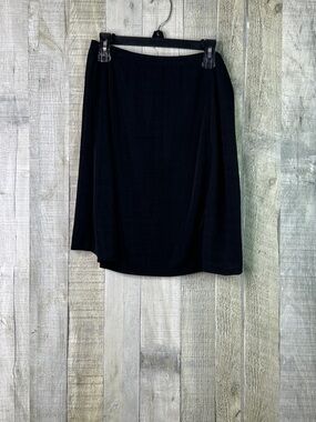Croft & Barrow Large Black Semi-Transparent Slinky Style Material Skirt w/Slit